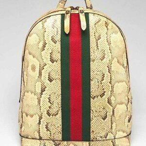 Gucci Off-White Python Animalier Vintage Web Backpack Bag